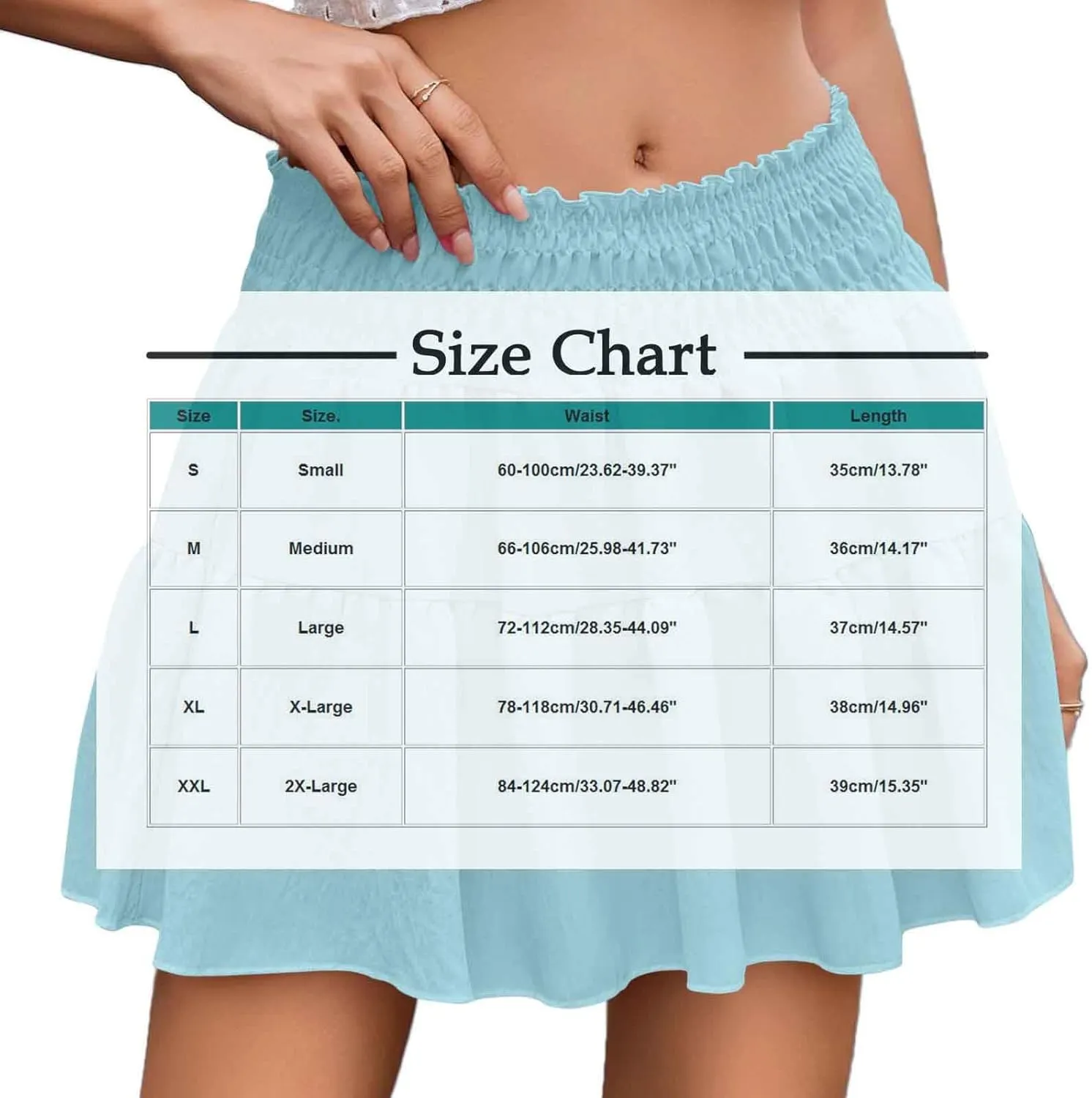 Ruffle Tiered Short Skirt for Women Summer Elastic Waisted Pleated Layer Skirts Casual Trendy Beach Vacation Skirt