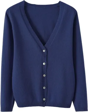 SHAOBGE Chunky Knitted Sweater Women's Spring and Autumn Leisure Loose Solid Long Sleeve V Chunky Oversized Sweaters for