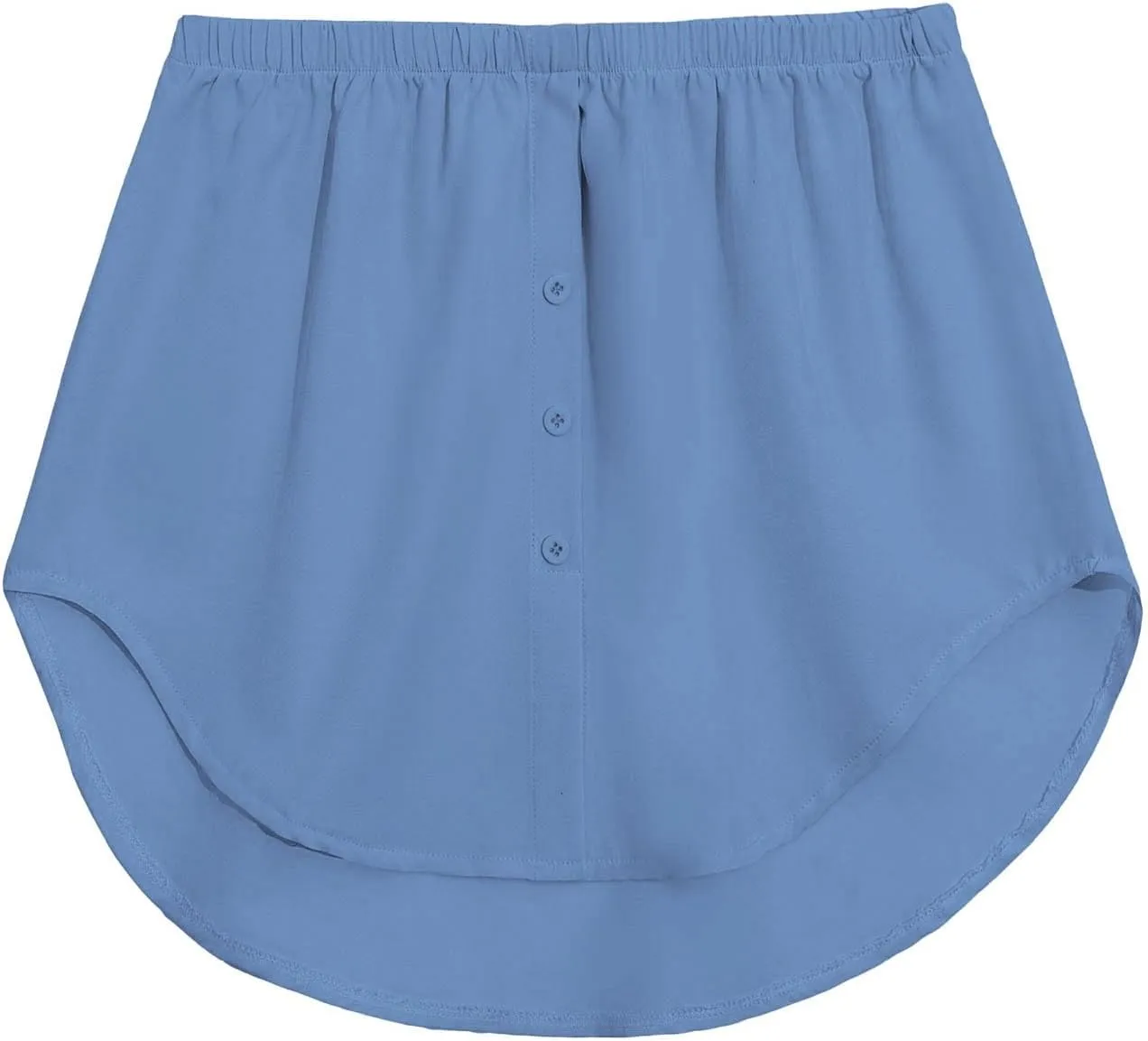 Shirt Extenders for Women Solid Color Mini Removable Layering Skirts Button Up Half Length Undershirt Fake Skirt Slip