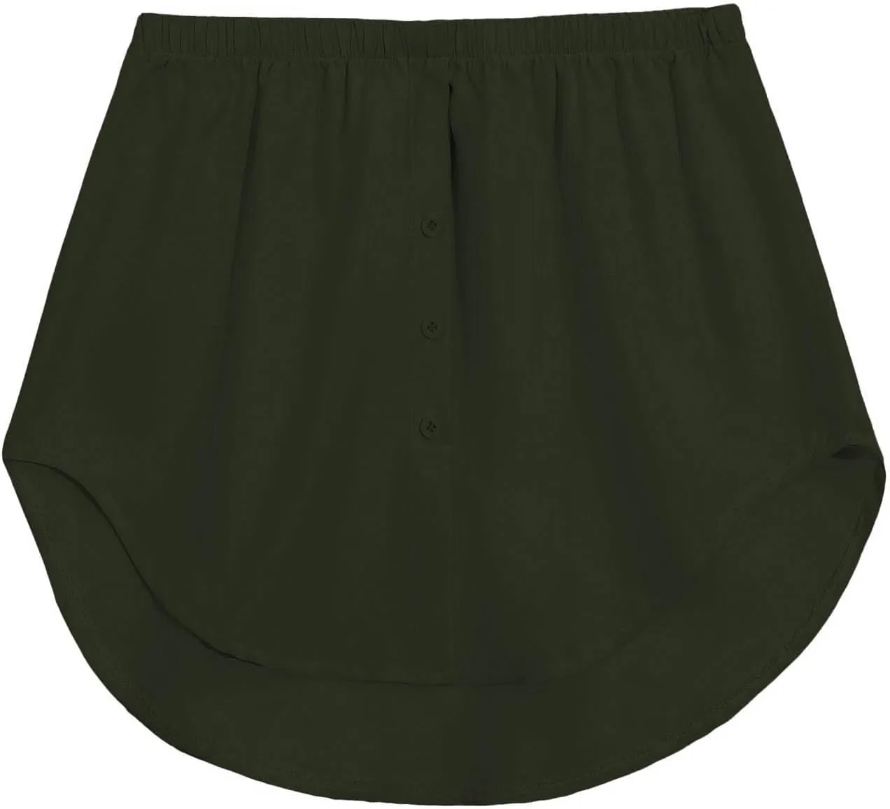 Shirt Extenders for Women Solid Color Mini Removable Layering Skirts Button Up Half Length Undershirt Fake Skirt Slip