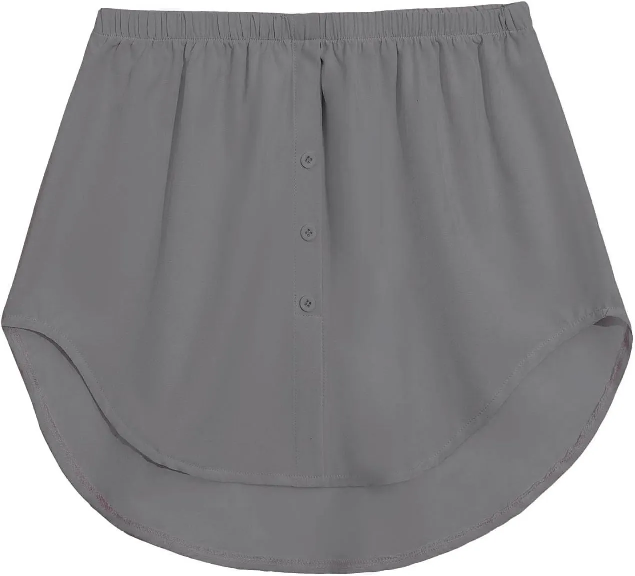 Shirt Extenders for Women Solid Color Mini Removable Layering Skirts Button Up Half Length Undershirt Fake Skirt Slip