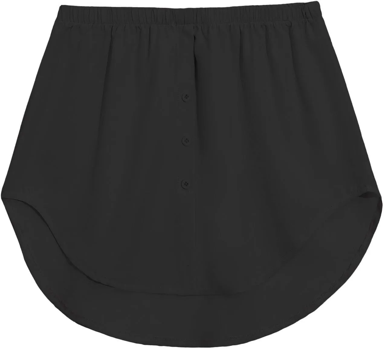 Shirt Extenders for Women Solid Color Mini Removable Layering Skirts Button Up Half Length Undershirt Fake Skirt Slip