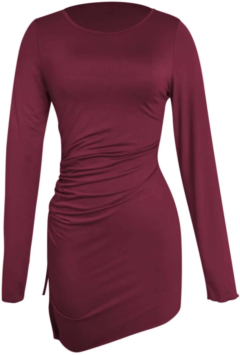 Short Dresses for Wedding Guest Elegant Stetchy Long Sleeve Bodycon Mini Sweater Dress Boho Wedding Hawaii Outfits