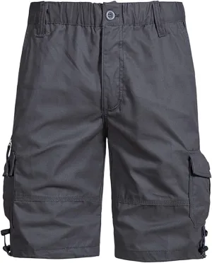 Shorts for Men Casual Summer Elastic Waist Cargo Shorts with Pockets Classic Fit Camouflage 5 Inch Inseam Shorts