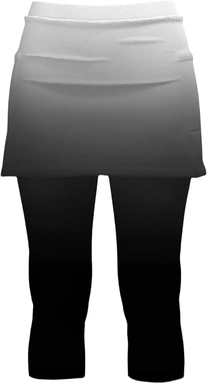 Skirted Leggings for Women Stretchy Tennis Golf Pickleball Skorts Summer Capris Gym Workout Yoga Legging with Skirts