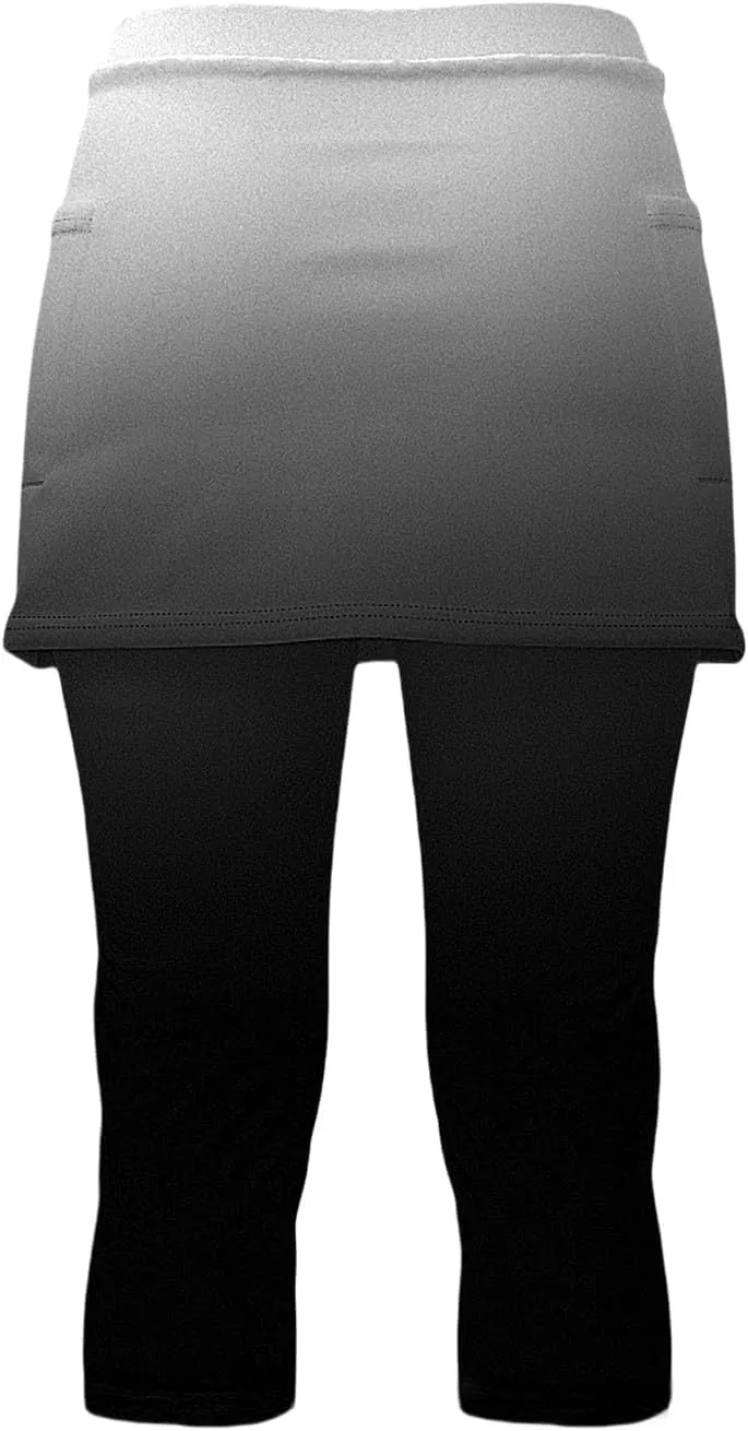 Skirted Leggings for Women Stretchy Tennis Golf Pickleball Skorts Summer Capris Gym Workout Yoga Legging with Skirts