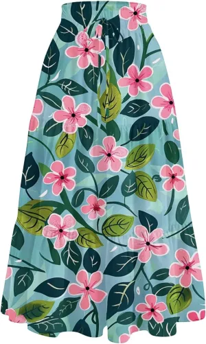 Skirts for Girls High Waist Flowy Maxi Skirt A-Line Long Skirt Boho Summer
