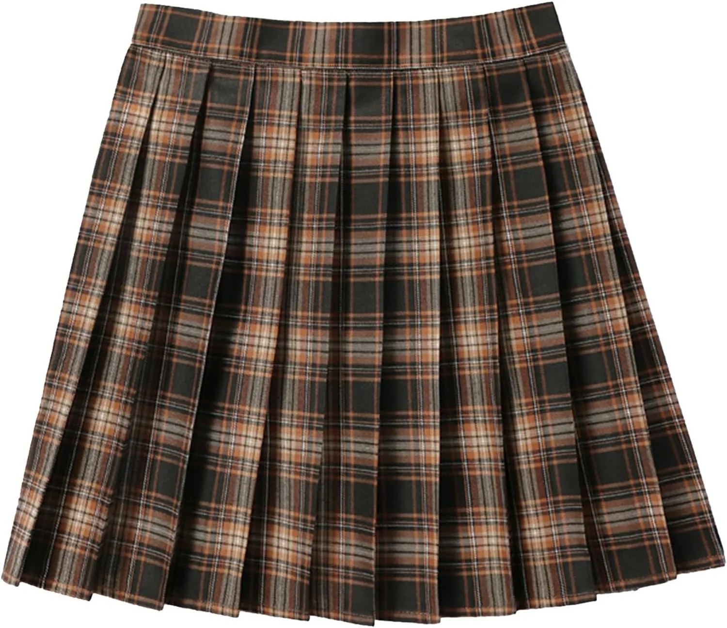 Skirts for Women Women's Casual Plaid High Waist Pleated A Line Mini Skirt