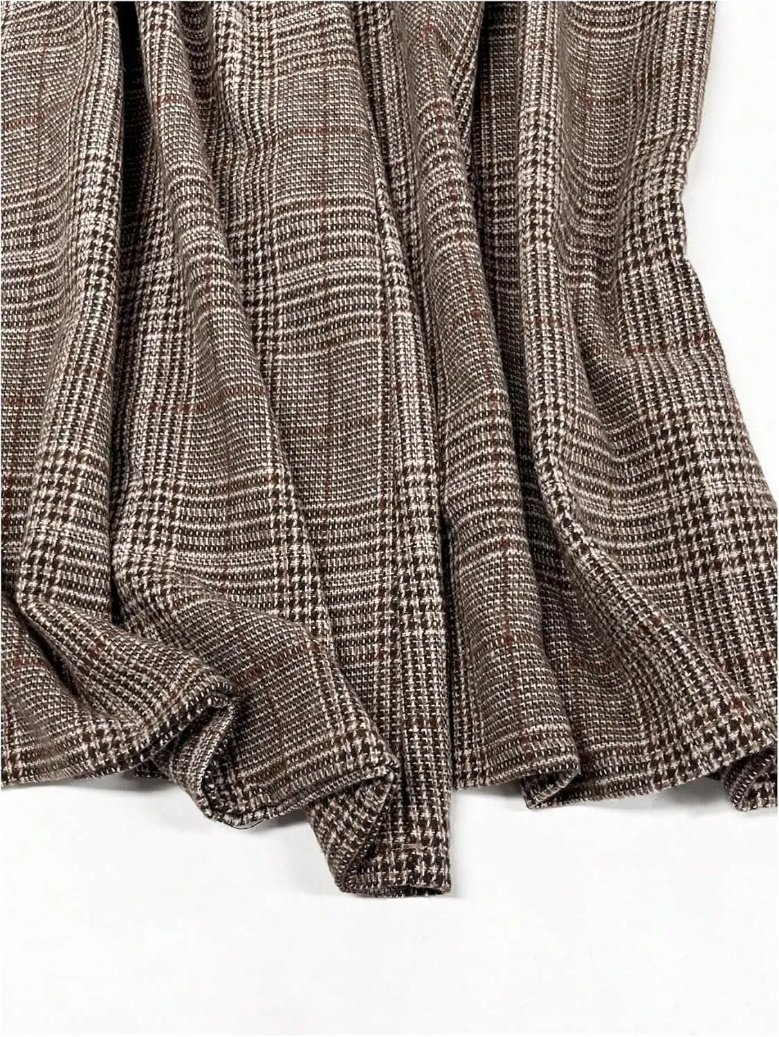 SOLY HUX Women's Plus Size Dress Pants Plaid Wide Leg High Waisted Work Office Tailored Pants with Belt