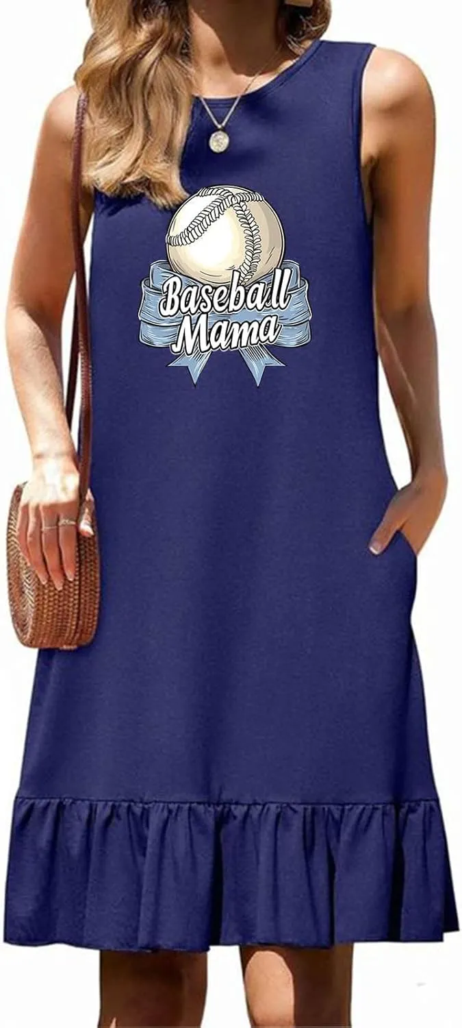 Summer Dresses for Women 2025 Sleeveless Crewneck Short Dress Trendy Plus Size Mini Dress