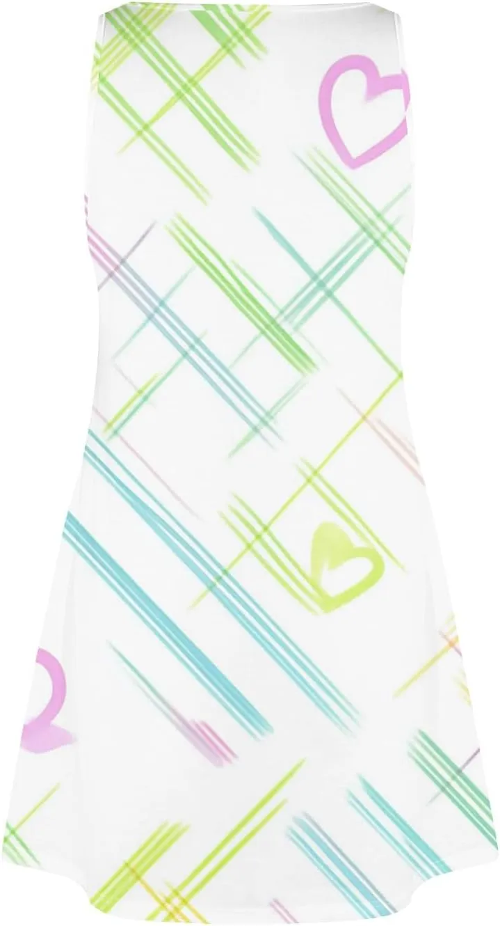 Summer Dresses for Women Casual Sleeveless Boho Beach Dress Floral Print Round Neck Tank Dress with Pockets