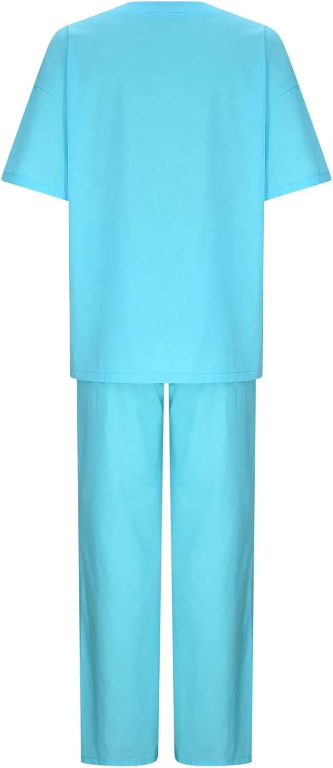 Summer Plus Size Linen Pant Sets Women 2 Piece Outfits Oversized Loose Lounge Set Shirt Top Wide Leg Pants Pajama Set