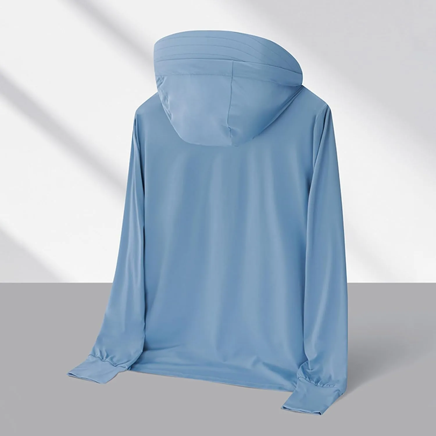 Sun Protection Outdoor for Men Lightwight Full Zip Hooded Jacket Long Sleeve Fishing Hiking Shirts Coats