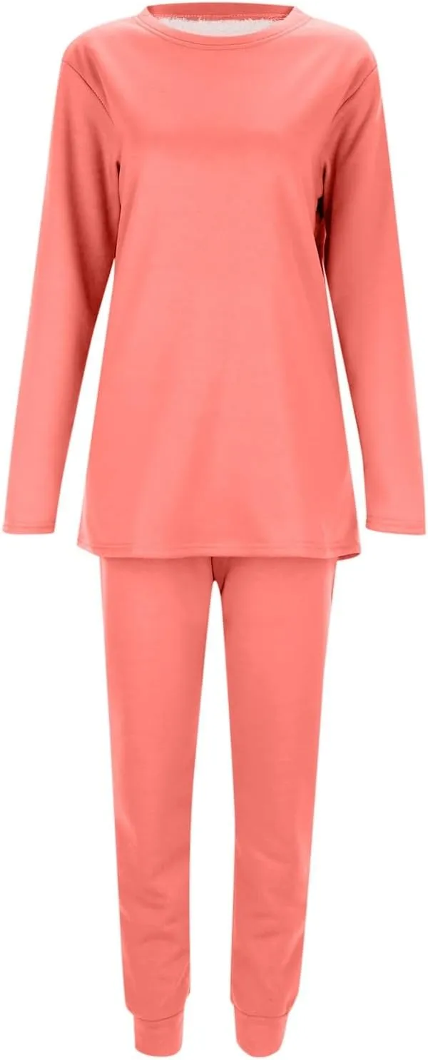 Sunward Women's Sherpa Fleece Lined 2 Piece Set Winter Warm Loungewear Sets Cashmere Soft Pullover Sweatshirt Jogger Pants