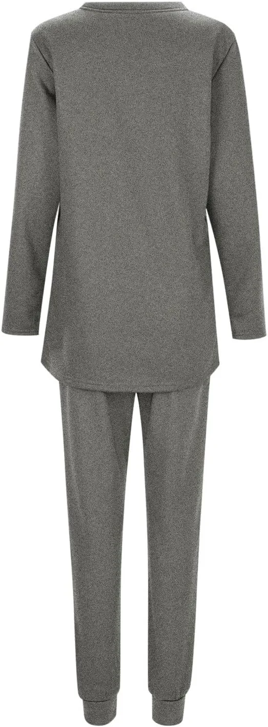 Sunward Women's Sherpa Fleece Lined 2 Piece Set Winter Warm Loungewear Sets Cashmere Soft Pullover Sweatshirt Jogger Pants
