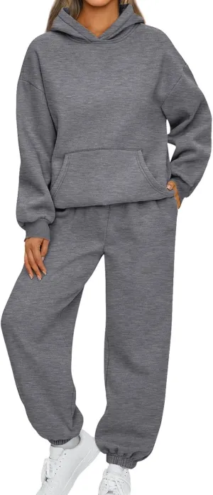 Sweat Suits for Womens 2 Piece Lounge Hoodie Sweatsuit Sets Oversized Sweatshirt Baggy Sweatsuit Casual Y2k Set