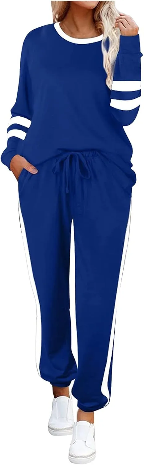 Sweatsuit for Women Long Sleeve Lightweight Lounge Sets Loose Fit Two Piece Tracksuit Loungewear Jogger Set