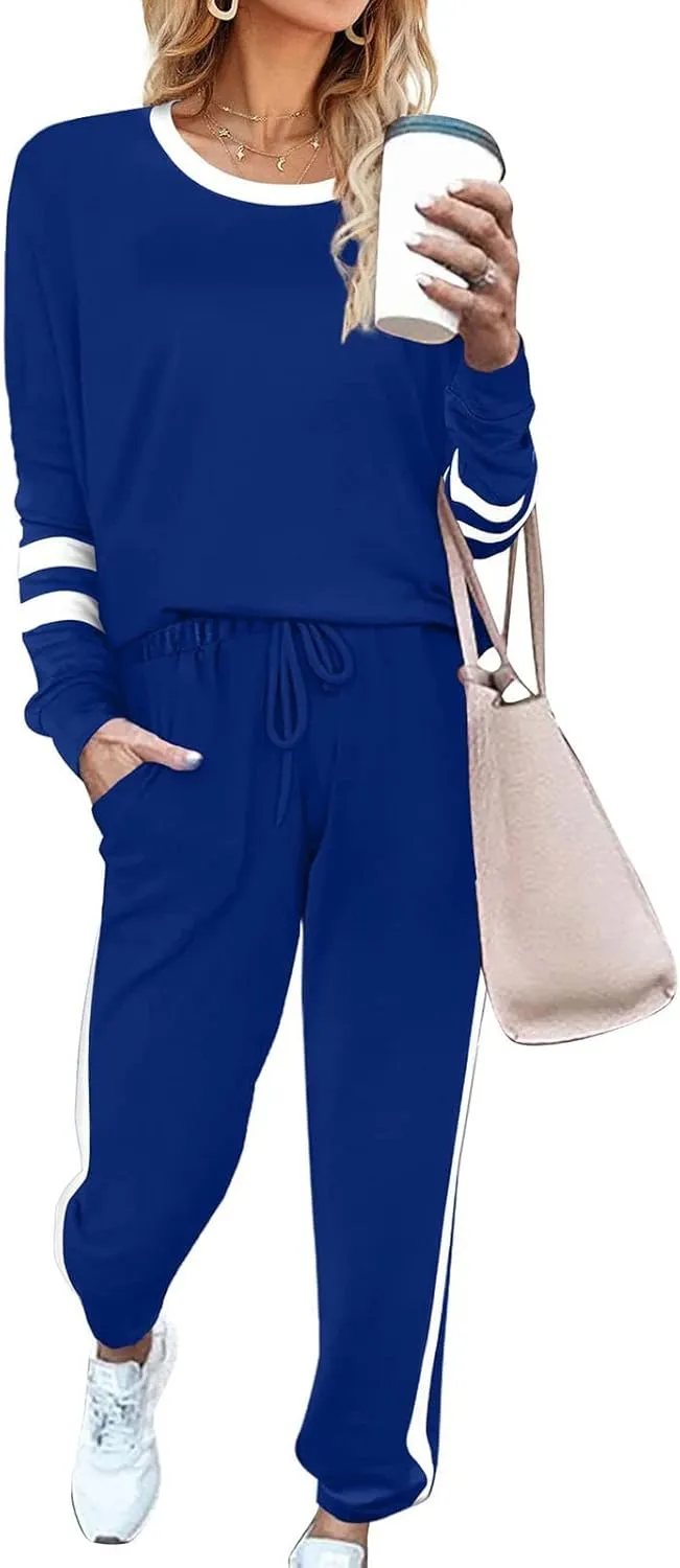 Sweatsuit for Women Long Sleeve Lightweight Lounge Sets Loose Fit Two Piece Tracksuit Loungewear Jogger Set