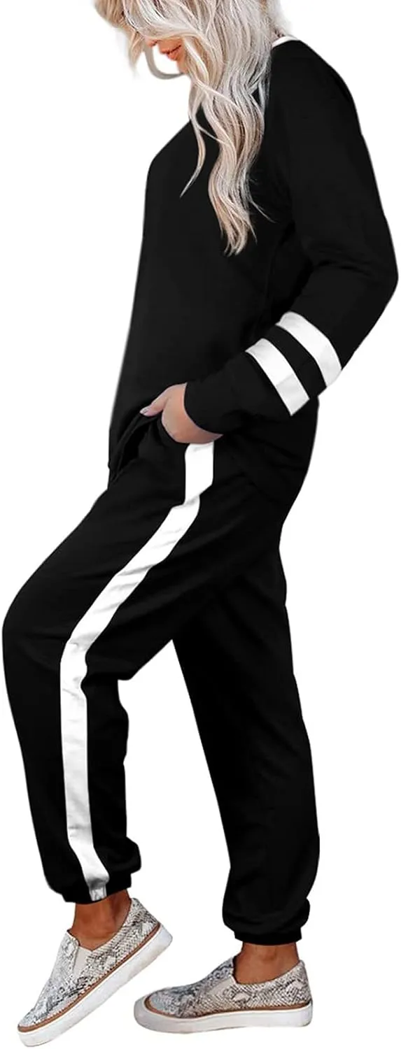 Sweatsuit for Women Long Sleeve Lightweight Lounge Sets Loose Fit Two Piece Tracksuit Loungewear Jogger Set