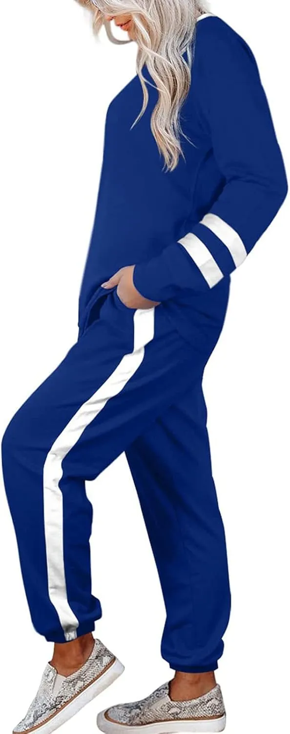 Sweatsuit for Women Long Sleeve Lightweight Lounge Sets Loose Fit Two Piece Tracksuit Loungewear Jogger Set