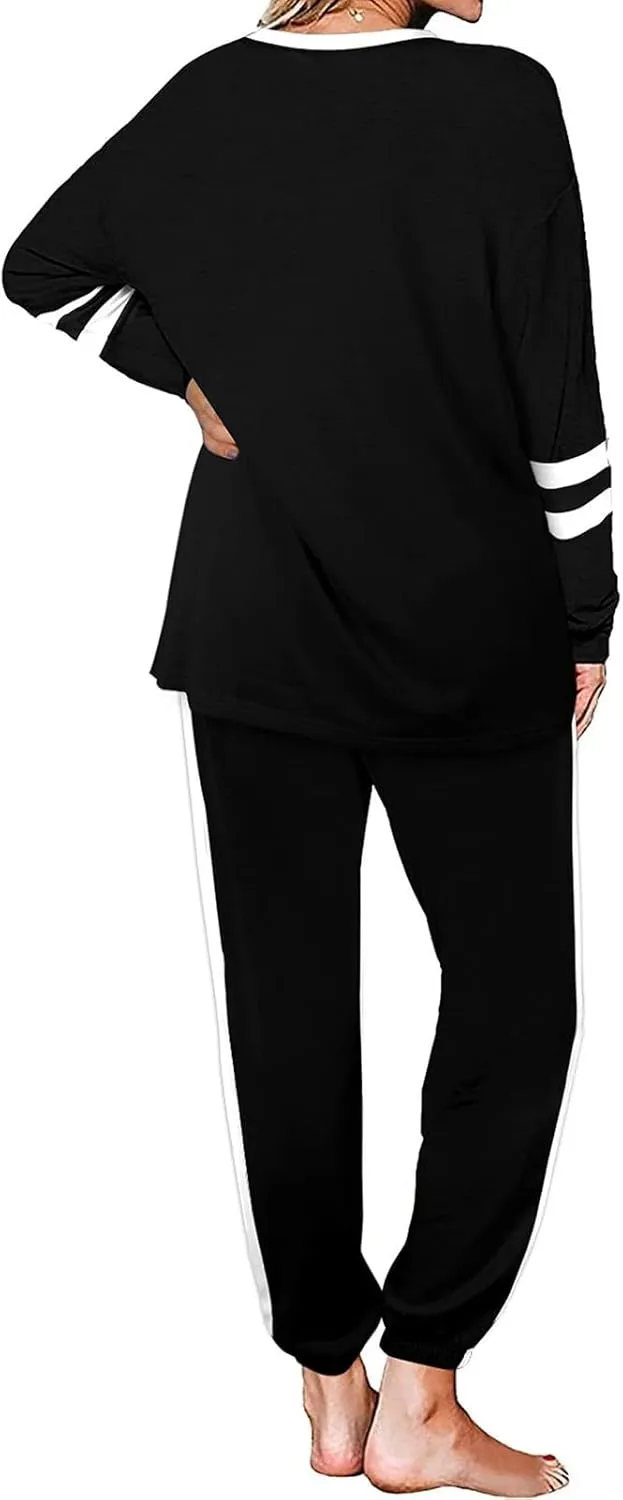 Sweatsuit for Women Long Sleeve Lightweight Lounge Sets Loose Fit Two Piece Tracksuit Loungewear Jogger Set