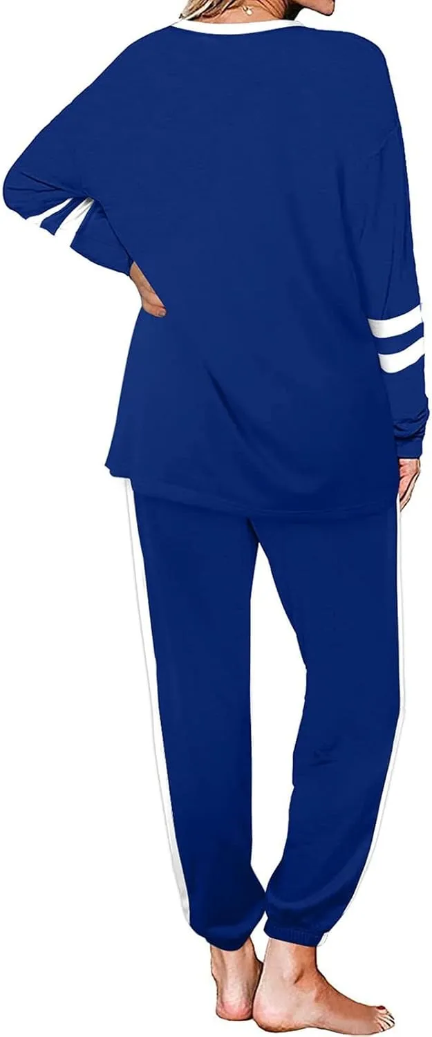 Sweatsuit for Women Long Sleeve Lightweight Lounge Sets Loose Fit Two Piece Tracksuit Loungewear Jogger Set