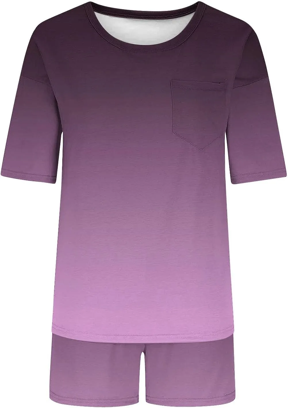 TANGNADE Womens Summer Two Piece Matching Outfits Set Short Sleeve Pajamas Comfy Sets Casual Lounge Sleepwear Clothing
