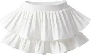 Toddler Girls Ruffle Mini Skirt Cute Tiered Short Boho Summer Pleated Half Dress Princess Skorts