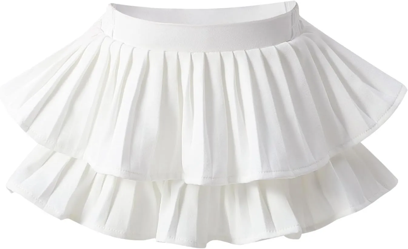 Toddler Girls Ruffle Mini Skirt Cute Tiered Short Boho Summer Pleated Half Dress Princess Skorts