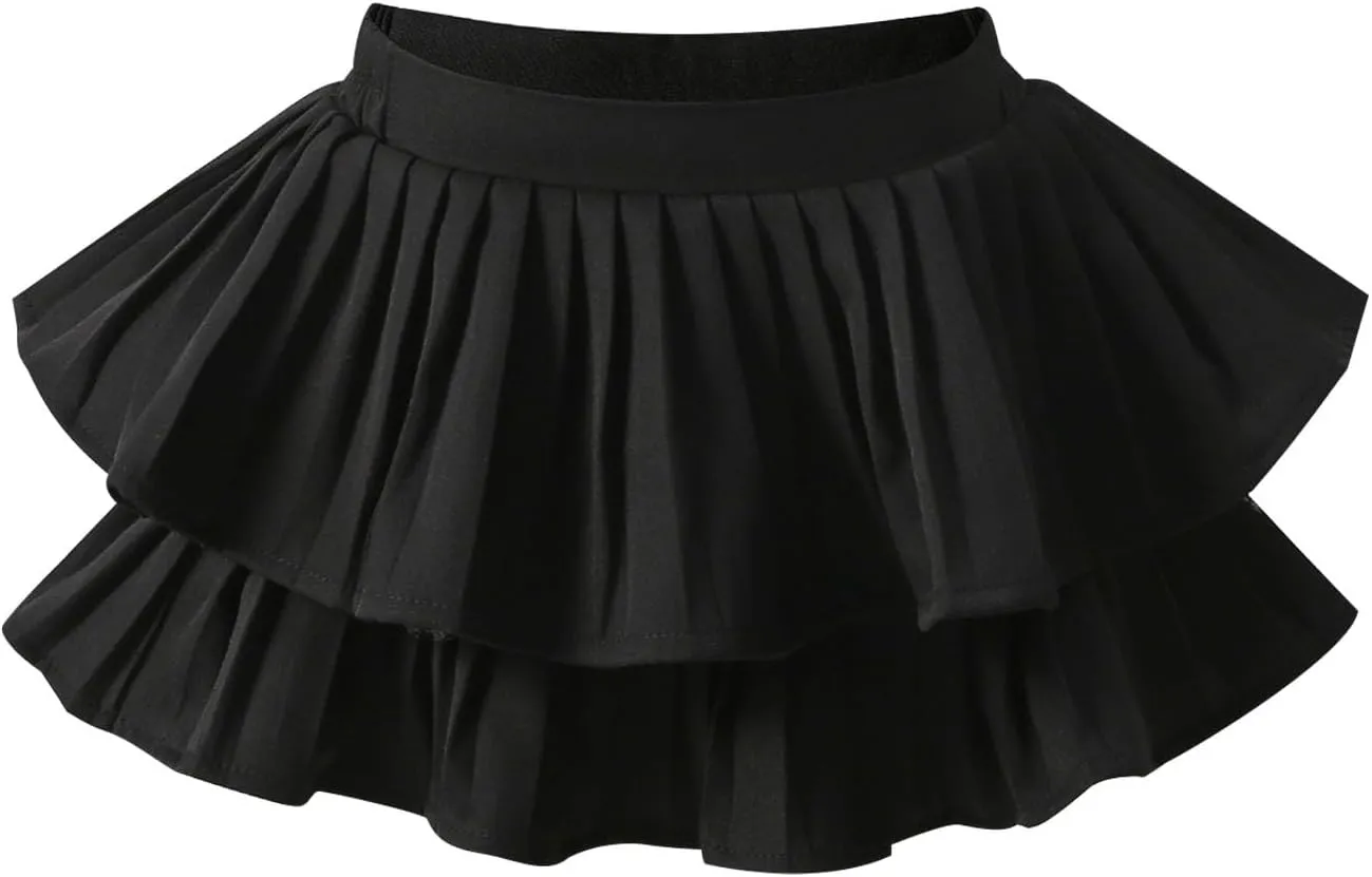Toddler Girls Ruffle Mini Skirt Cute Tiered Short Boho Summer Pleated Half Dress Princess Skorts