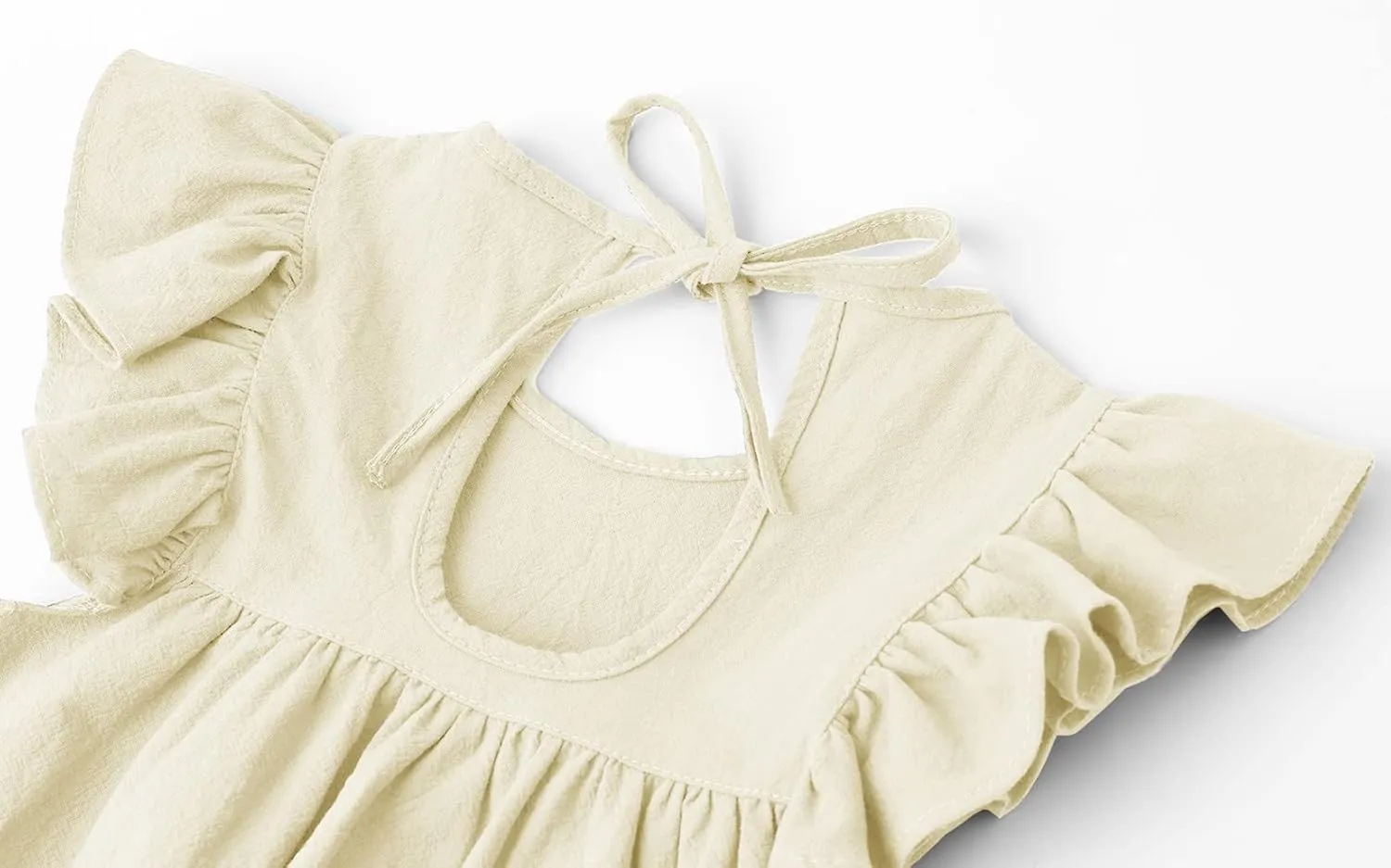 Toddler Linen Dress Baby Girls Ruffle Halter Sleeveless Casual Party Dresses