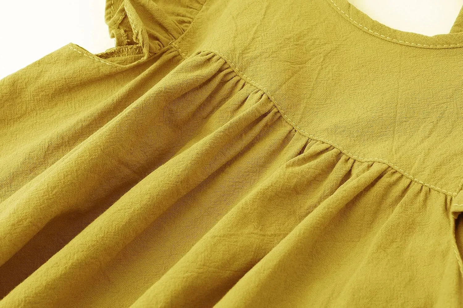 Toddler Linen Dress Baby Girls Ruffle Halter Sleeveless Casual Party Dresses