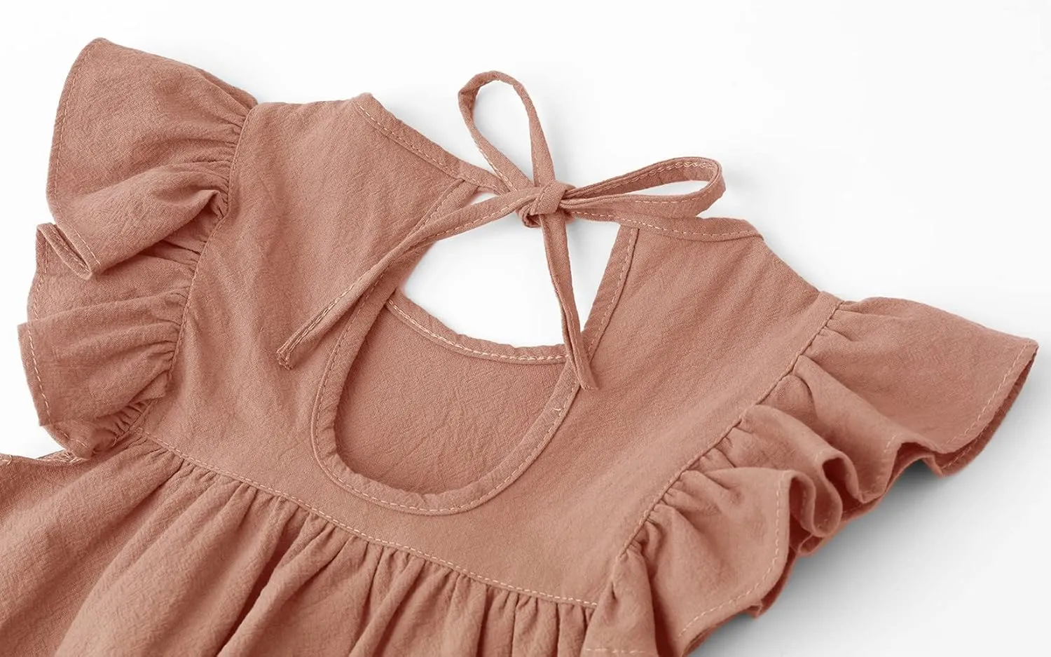Toddler Linen Dress Baby Girls Ruffle Halter Sleeveless Casual Party Dresses