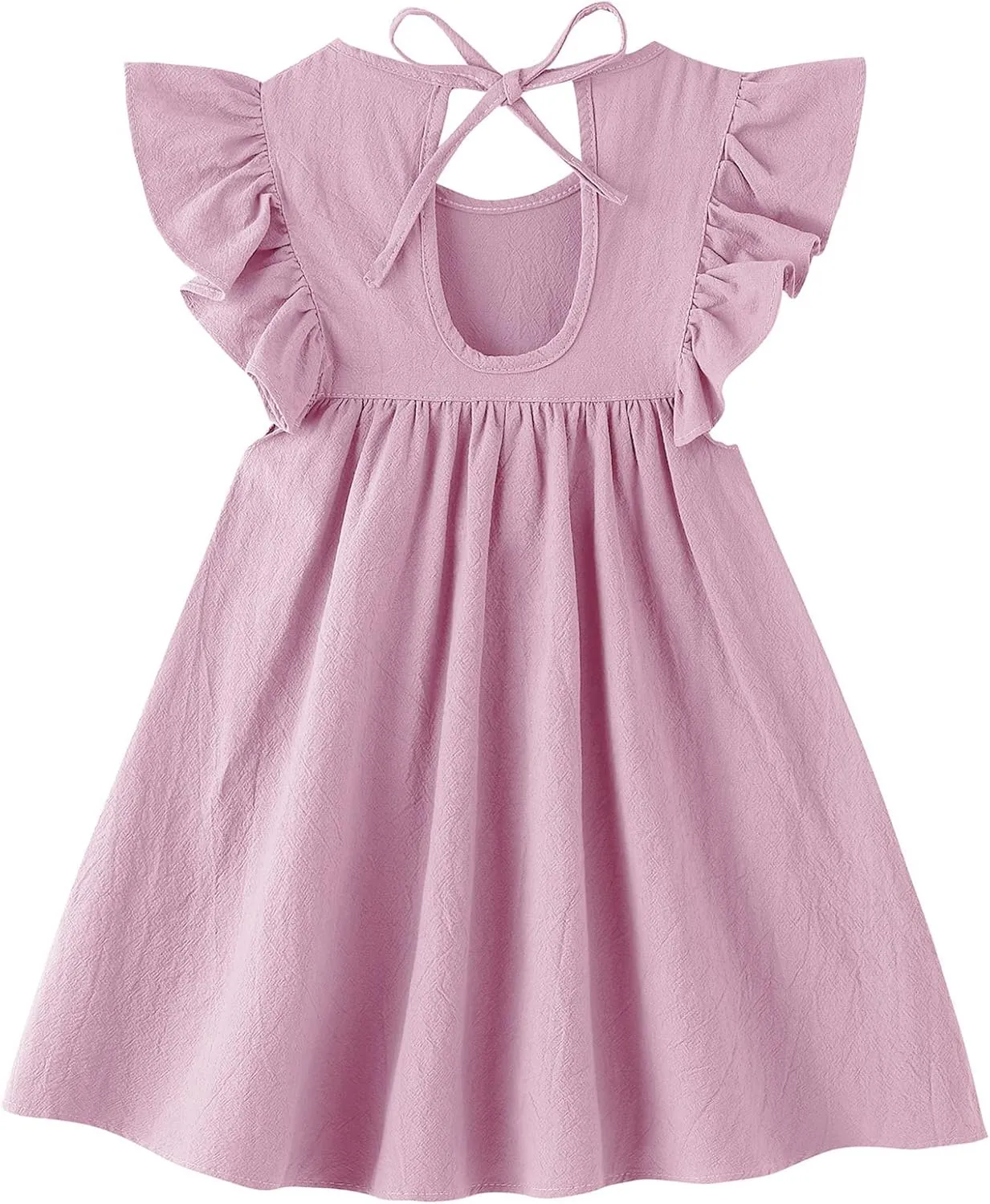 Toddler Linen Dress Baby Girls Ruffle Halter Sleeveless Casual Party Dresses