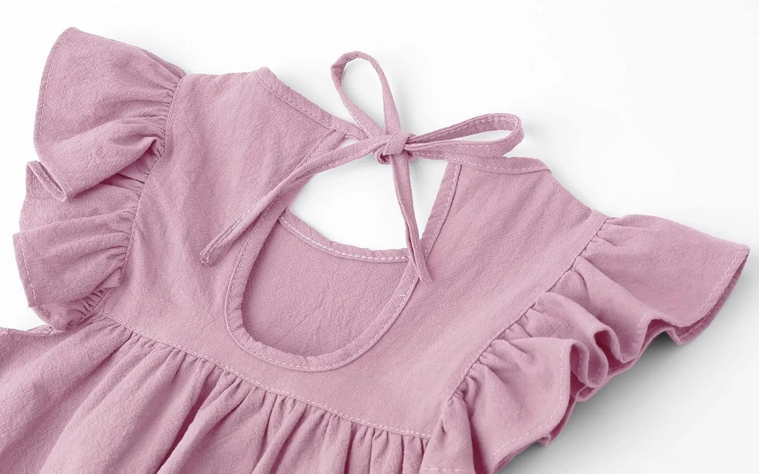 Toddler Linen Dress Baby Girls Ruffle Halter Sleeveless Casual Party Dresses