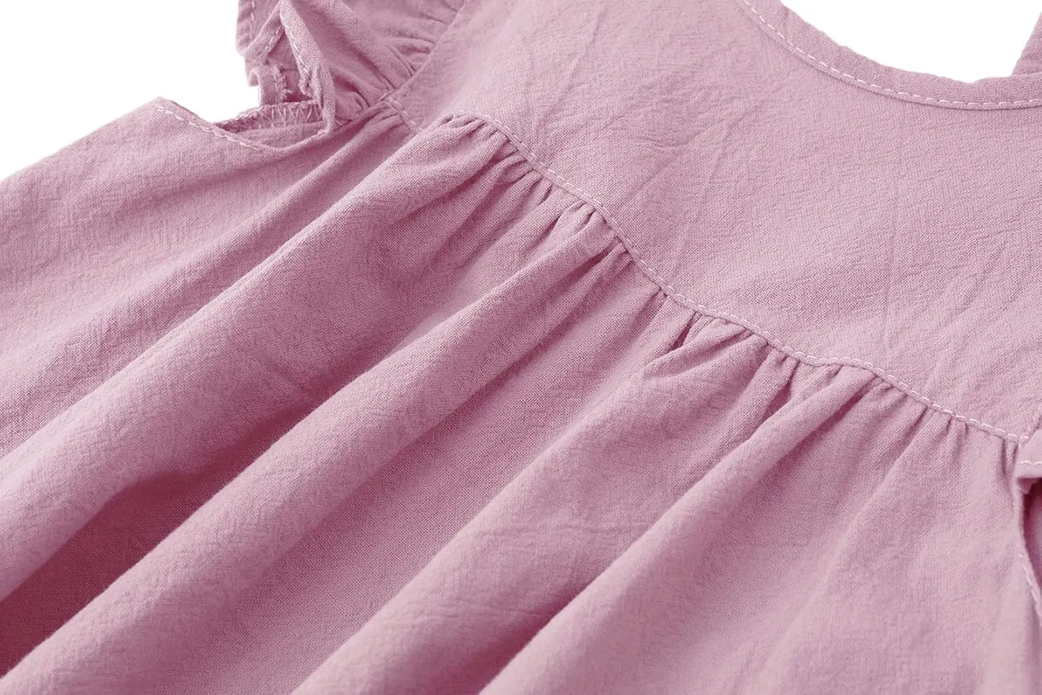 Toddler Linen Dress Baby Girls Ruffle Halter Sleeveless Casual Party Dresses