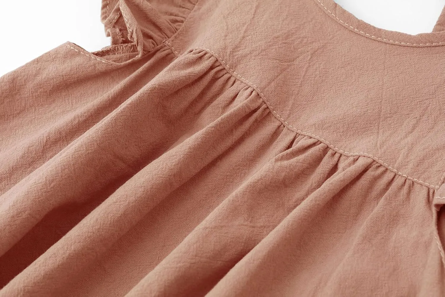 Toddler Linen Dress Baby Girls Ruffle Halter Sleeveless Casual Party Dresses