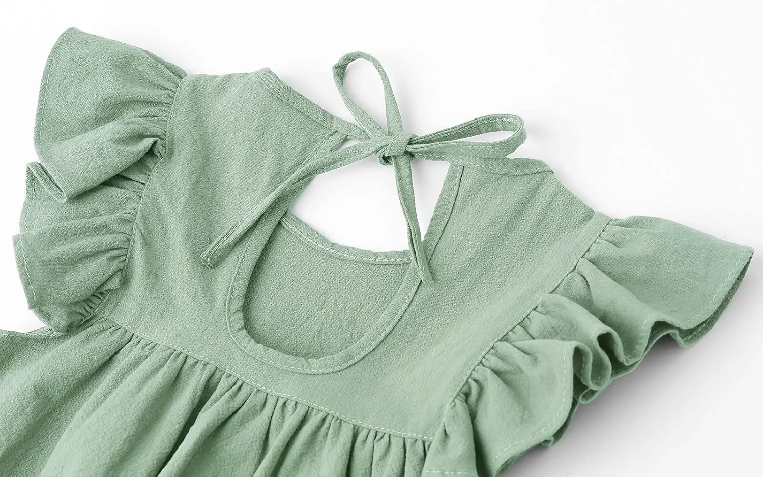 Toddler Linen Dress Baby Girls Ruffle Halter Sleeveless Casual Party Dresses