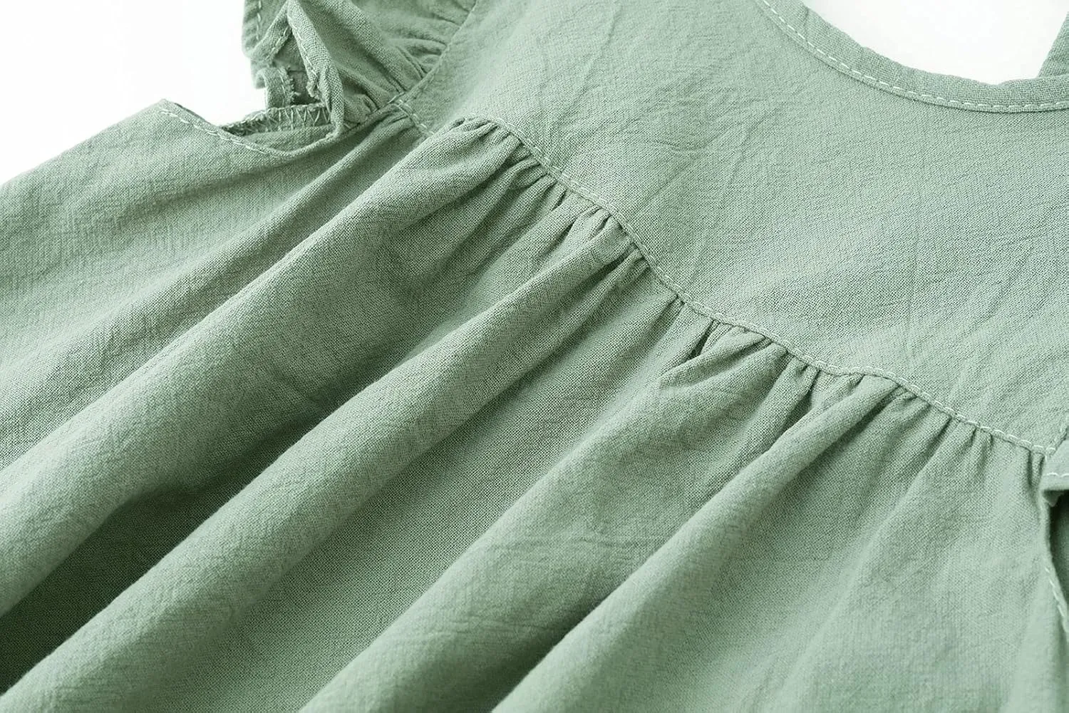 Toddler Linen Dress Baby Girls Ruffle Halter Sleeveless Casual Party Dresses
