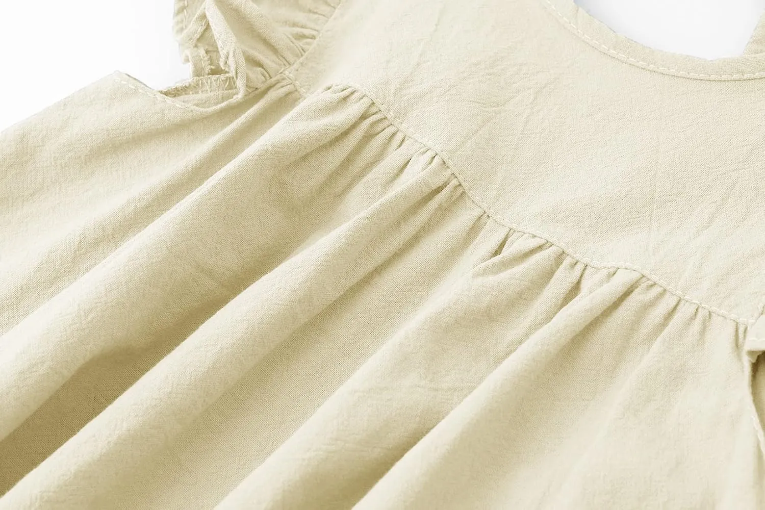 Toddler Linen Dress Baby Girls Ruffle Halter Sleeveless Casual Party Dresses