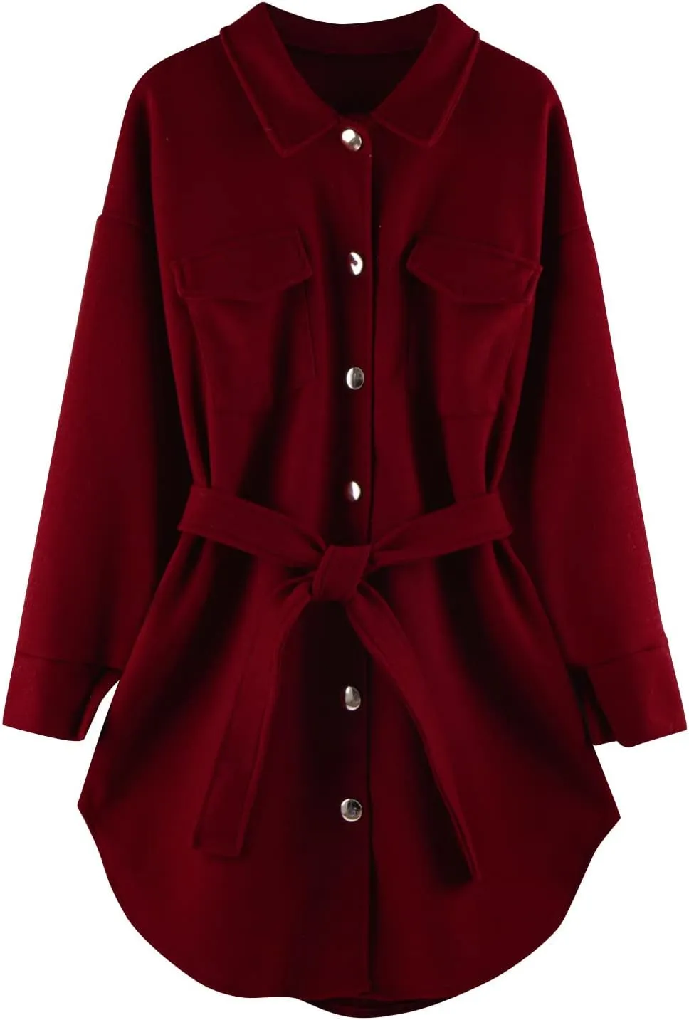 Trench Coat for Women Winter Wool Blend Overcoat Elegant Lapel Collar Double Breasted Peacaot Jackets With Belt