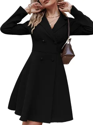Trench Coats for Women 2024 Spring Fall Classic Double-Breasted Slim Coat Lapel V Neck Long Sleeve Coat