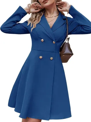 Trench Coats for Women 2024 Spring Fall Classic Double-Breasted Slim Coat Lapel V Neck Long Sleeve Coat
