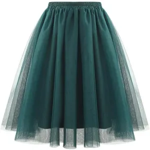Tulle Skirts for Women Solid Color Fashion Layered Knee Length Mini Skirt 2025 Casual Cute Puffy Wedding Prom Skirts