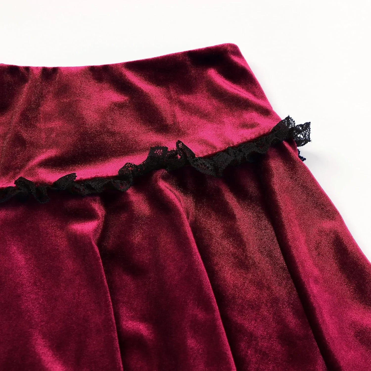 Velvet Lace Little Mini Skirts for Women High Waist Casual Ruffle Skirt Y2k Punk Goth Party
