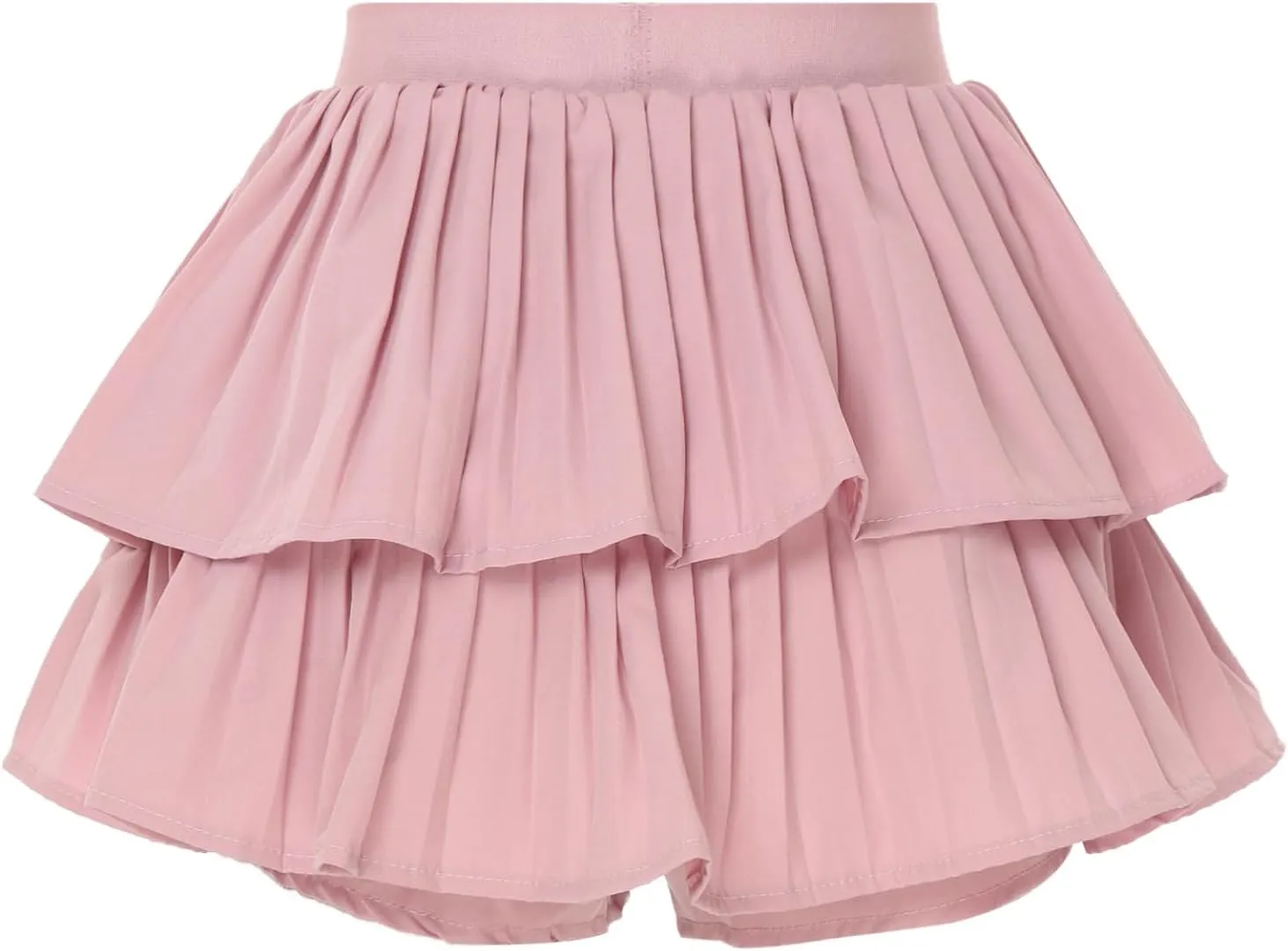 Vxuxlje Women's High Waist Pleated A-line Mini Skirts Double Layered Ruffled Skirts Culotte