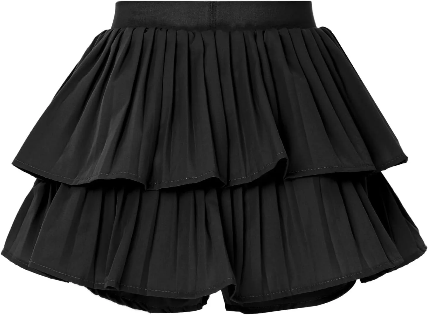 Vxuxlje Women's High Waist Pleated A-line Mini Skirts Double Layered Ruffled Skirts Culotte