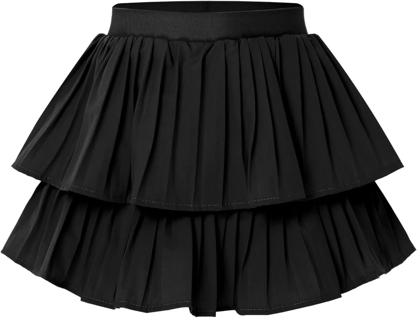 Vxuxlje Women's High Waist Pleated A-line Mini Skirts Double Layered Ruffled Skirts Culotte