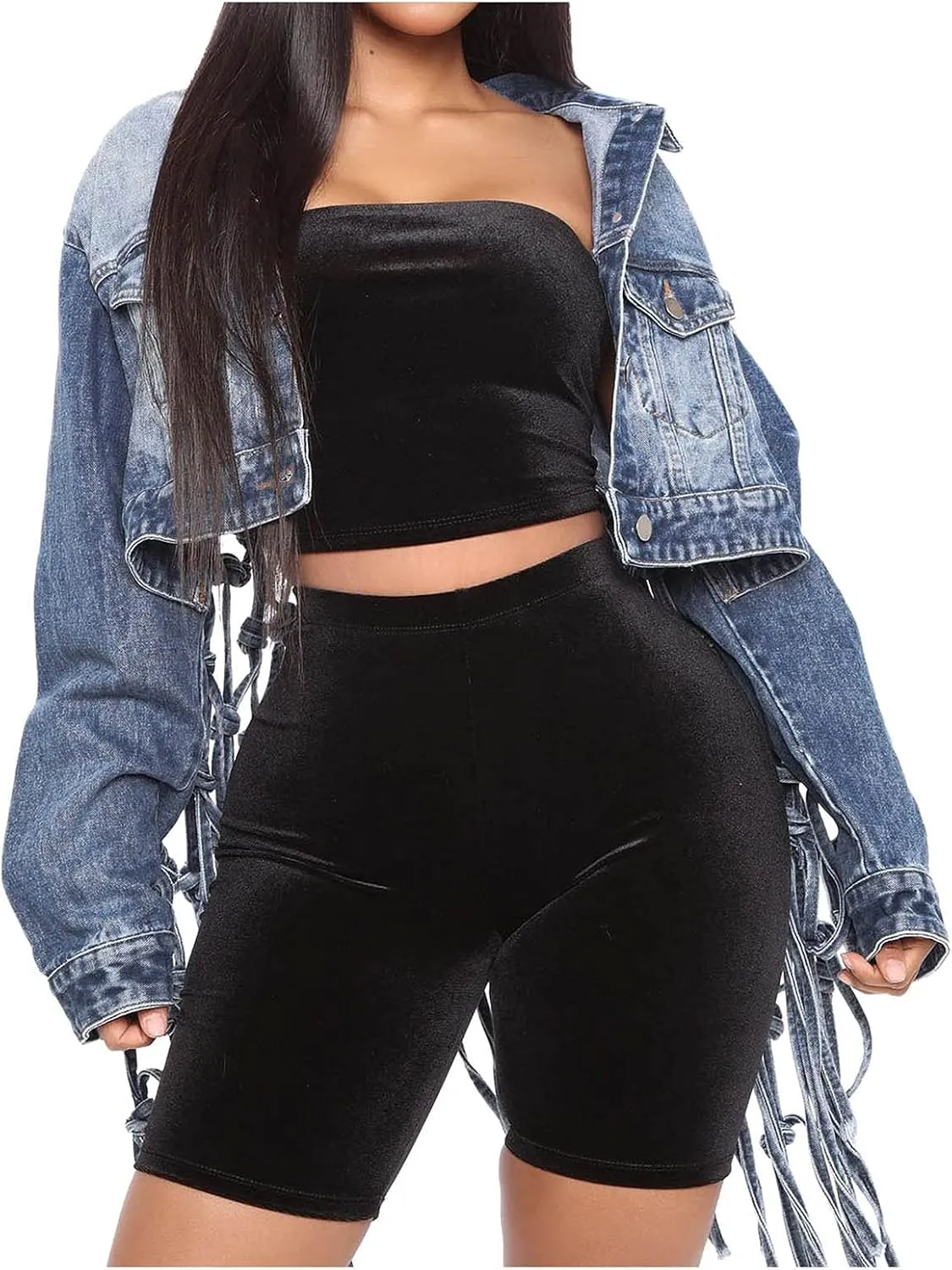 Winter Coats for Women Trucker Jackets Denim Button Down Jean Patchwork Biker Autum Basic Motorcycle Outerwear