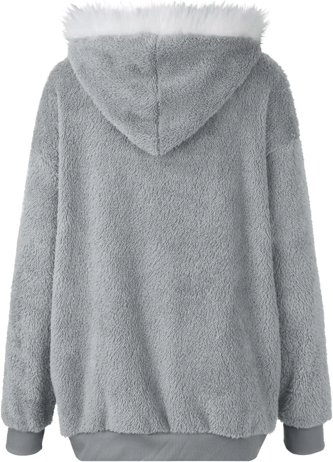 Winter Jackets for Women Full Zip Up Fuzzy Fleece Jacket Hooded Color Block Patchwork Cardigan Coats with Pockets